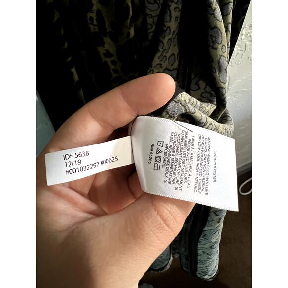 Express Leopard Print Satin Wrap Duster Kimono‎ Midi Dress womens small evening - Picture 7 of 10